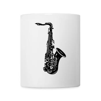 Saxophone Drawing - Mug - white - Front