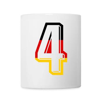 Nummer 4 Deutschland Trikot Zahl 4 Jahre - Tasse - Weiß - Vorne