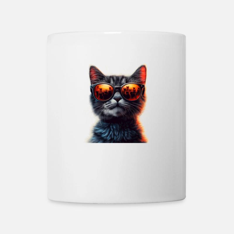 Chat cool - Mug blanc - blanc