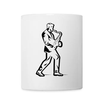 Dessin de saxophoniste - Mug blanc - blanc - Devant