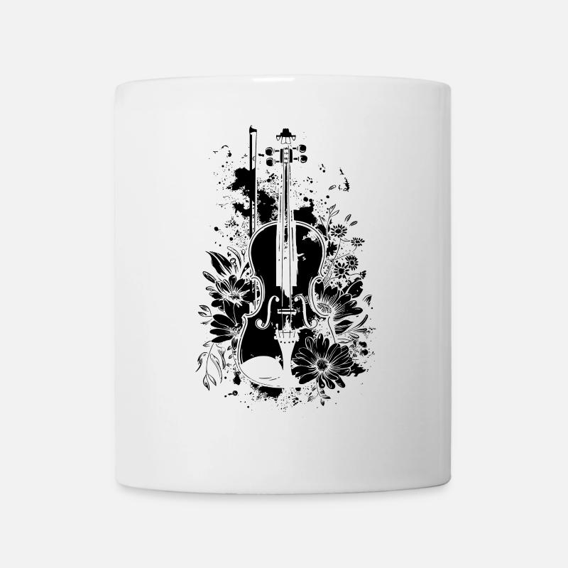 Geige Cartoon-Stil - Tasse - Weiß