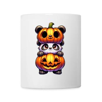 Panda mignon d’Halloween en costume de citrouille dessin animé - Mug blanc - blanc - Devant