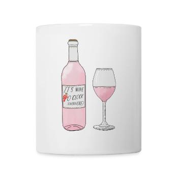 It's wine o'clock - A glass of rosé wine - Party - Mug - white - Front