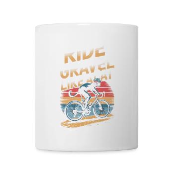 Fahre Schotter wie eine Katze Fahrraddesign - Tasse - Weiß - Vorne