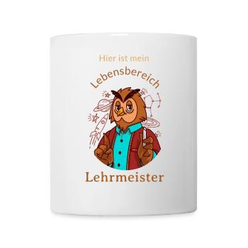 Ici, mon domaine de vie est l’enseignant - Mug blanc - blanc - Devant