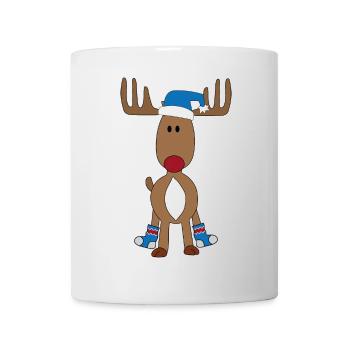 Drôle d’orignal pour Noël - Mug blanc - blanc - Devant
