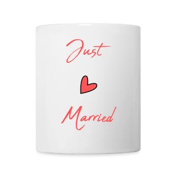 GERADE VERHEIRATET. Junggesellinnenabschied. VALENTINSTAG. PAAR - Tasse - Weiß - Vorne