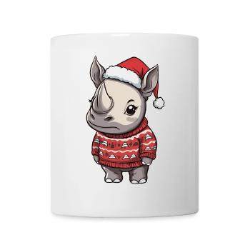 Bande dessinée de Noël Rhino - Mug blanc - blanc - Devant