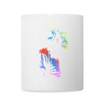 Singe avec des écouteurs 🎧 - Mug blanc - blanc - Devant
