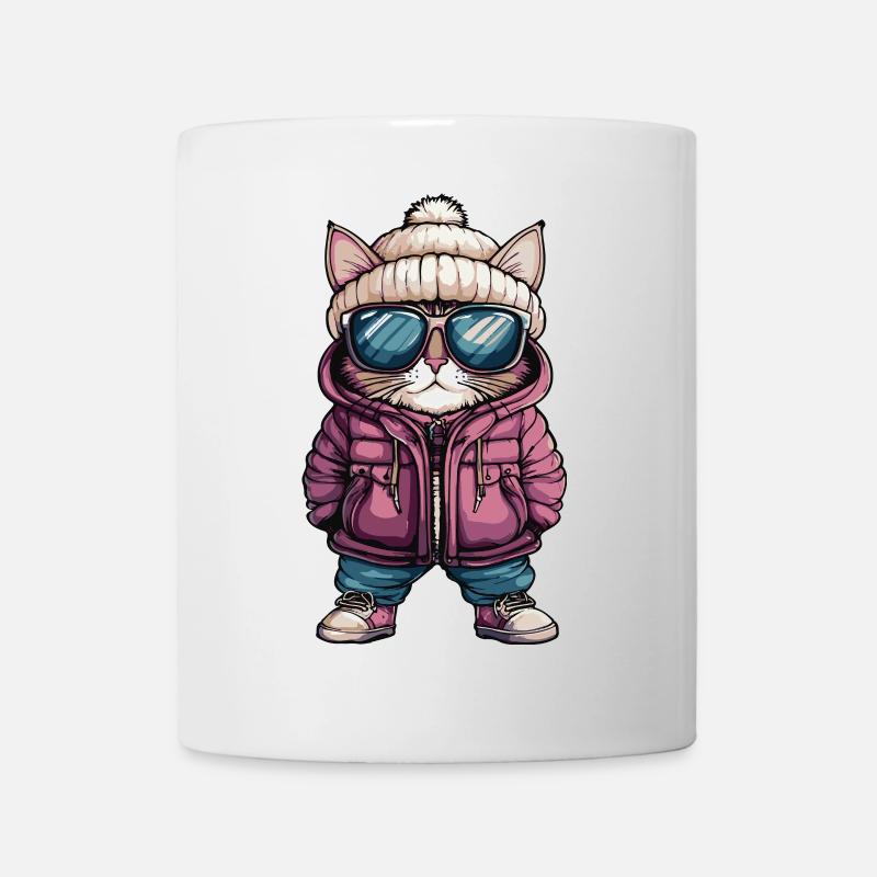 Chat d’hiver - Mug blanc - blanc