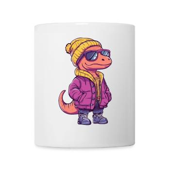 Dinosaur brontosaurus winter - Mug - white - Front