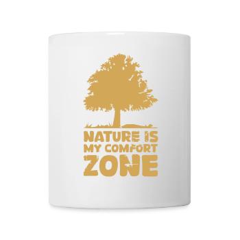 Komfort Zone Natur Baum Wald Herbst Spruch lustig - Tasse - Weiß - Vorne