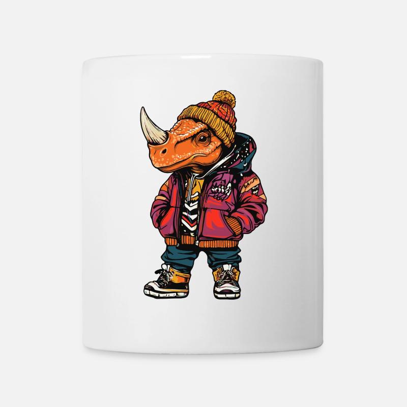 Dinosaure tricératops Mode Hiver - Mug blanc - blanc