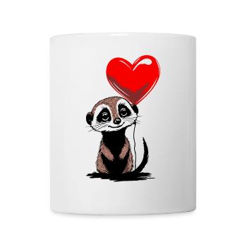 Erdmännchen Herz Luftballon - Heartful Creatures - Tasse - Weiß - Vorne