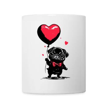 Pug with Heart Balloon - Heartful Creatures - Mug - white - Front