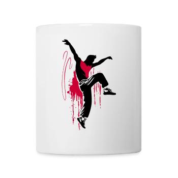 Breakdancer Dancer Silhouette in Red Black - Mug - white - Front