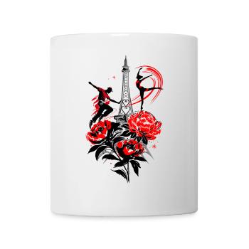 Dancer Paris Silhouette, Red Black Abstract - Mug - white - Front