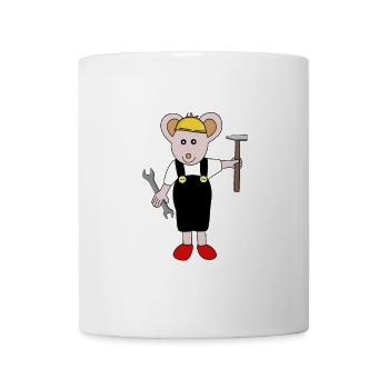 Handwerker Maus Werkzeug Hausmeister Mäuse - Tasse - Weiß - Vorne