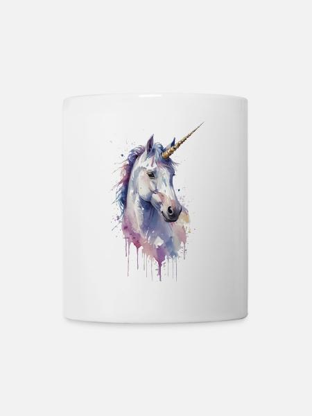 Licorne éthérée - Aquarelle - Mug blanc - blanc