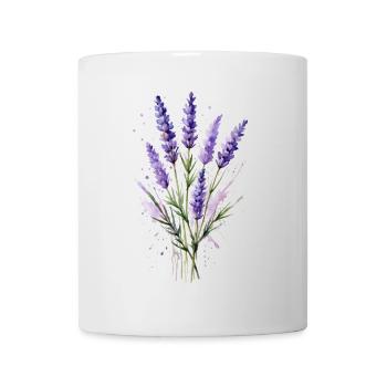 Rêves de lavande - Aquarelle - Mug blanc - blanc - Devant