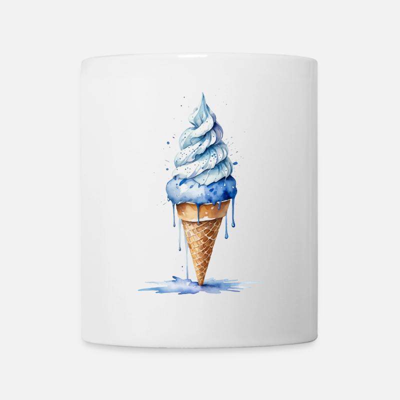 Kühl und erfrischend - Blue Cream Cone - Tasse - Weiß