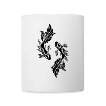 Two black fish - Mug - white - Front