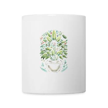 Mehr pflanzen, weniger Sorgen machen - Tasse - Weiß - Vorne