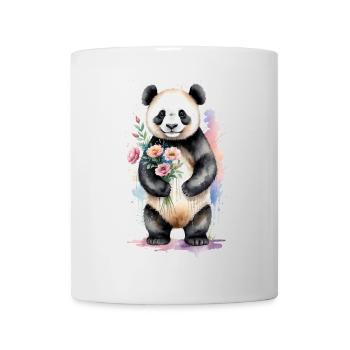 Panda with Flowers - Watercolor - Mug - white - Front