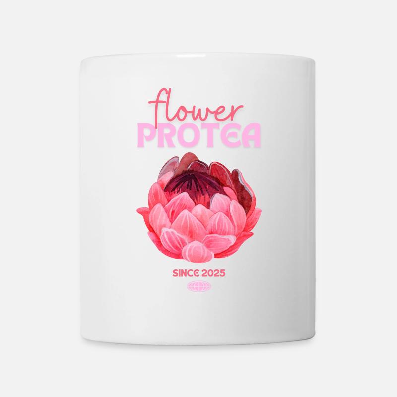 Protea Protea Fleur Proteas Fleurs roses - Mug blanc - blanc