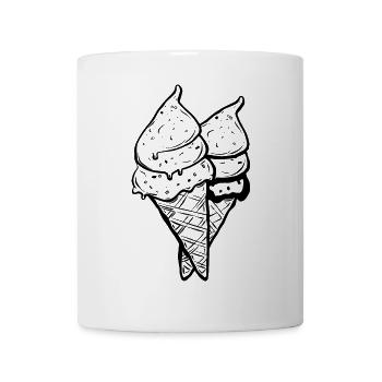 cream cones Drawing - Mug - white - Front