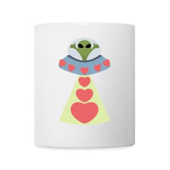 Espace Amour Alien Saint-Valentin - Mug blanc - blanc - Devant