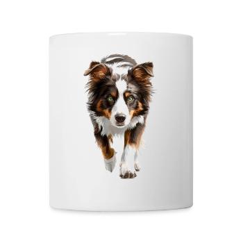 Australischer Schäferhund - Tasse - Weiß - Vorne