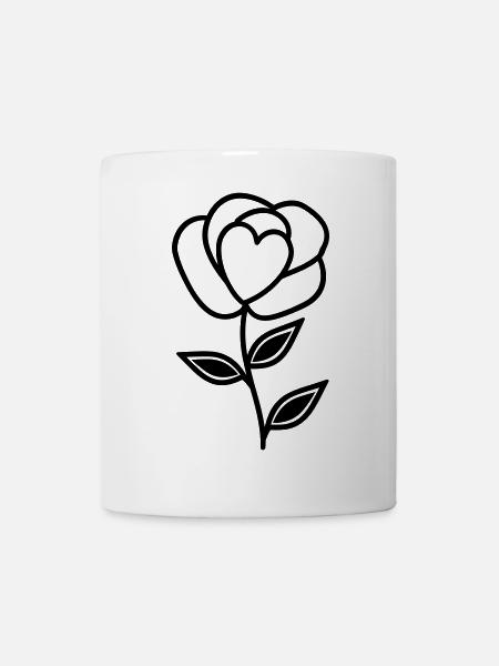 Rosa Blume - Tasse - Weiß