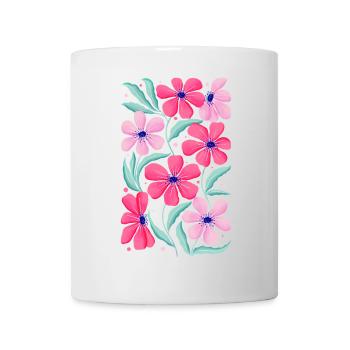 Floral Decor in Pink. Customizable - Mug - white - Front