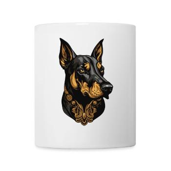 Portrait de chien doberman - Mug blanc - blanc - Devant