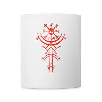 Red skull and Viking compass - Mug - white - Front