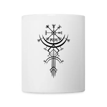 Black symbol of a Viking compass - Mug - white - Front