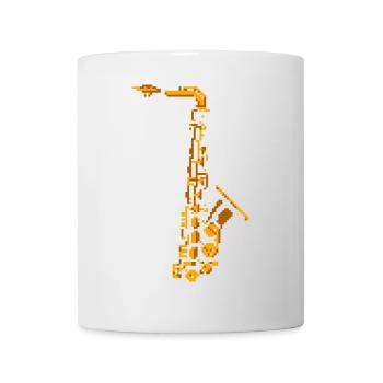 Saxophone Pixel Art - Mug blanc - blanc - Devant