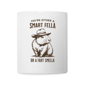 Funny word game – Smart Fella or Fart Smella? - Mug - white - Front