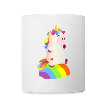 Magisches Einhorn auf dem Regenbogen - 🦄 - Tasse - Weiß - Vorne