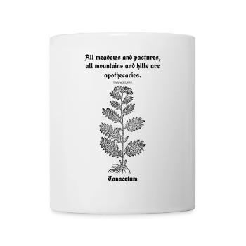 Lateinisches Zitat von Paracelsus – Tansy Illustration - Tasse - Weiß - Vorne