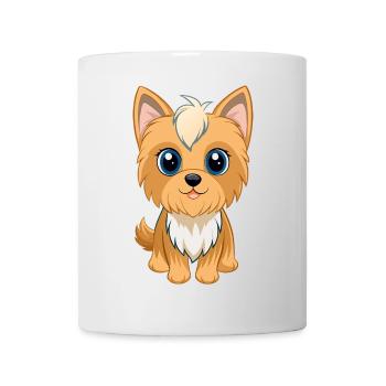 Adorable chiot Yorkshire aux grands yeux (v02) - Mug blanc - blanc - Devant