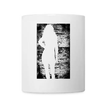 Silhouette woman dirty background - Mug - white - Front