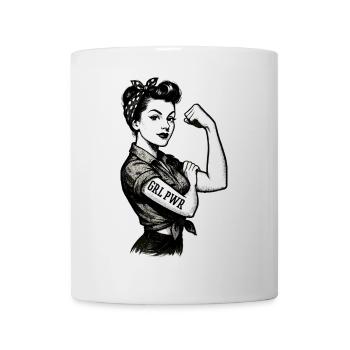Strong Woman GRL PWR Rockabilly Biceps Arm Gift - Mug - white - Front