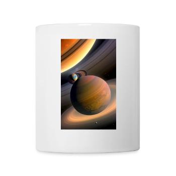 Celestial Ringed Planets Artwork - Mug - white - Front
