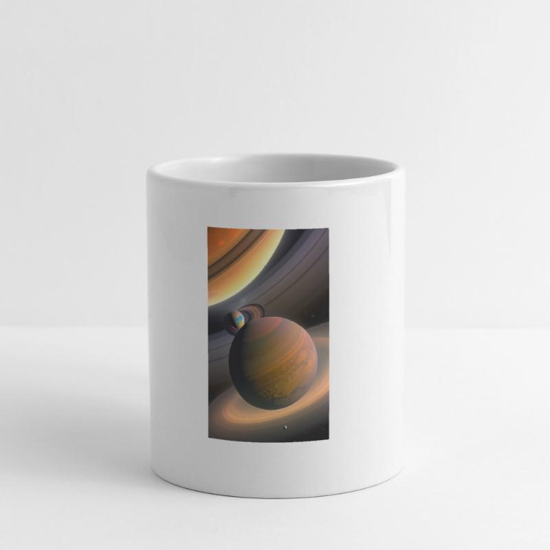 Celestial Ringed Planets Artwork Mug