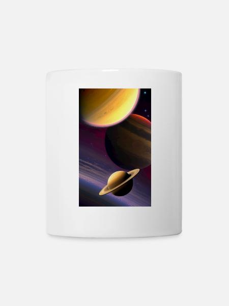 Cosmic Planetsand Galaxy Art - Mug - white
