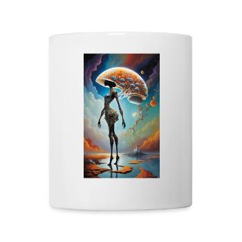 Surreal Cosmic Woman with Brain-Mushroom - Mug - white - Front