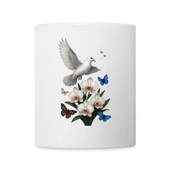 Weiße Taube - Tasse - Weiß - Vorne
