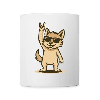 chiot chacal cool avec des lunettes de soleil - Mug blanc - blanc - Devant